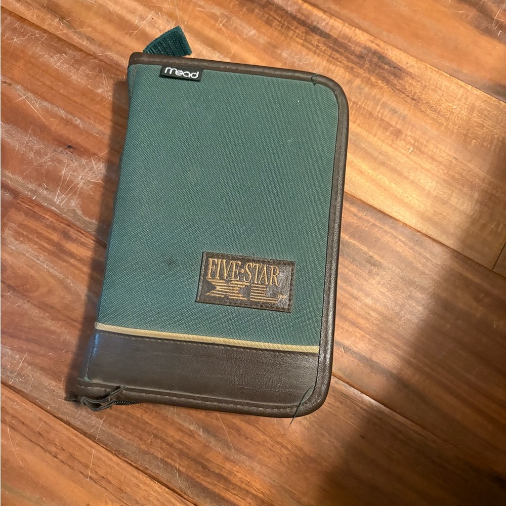 📓 Vintage‎ 90s Y2K Five Star Zip Planner Organizer | Green Officecore (A2)